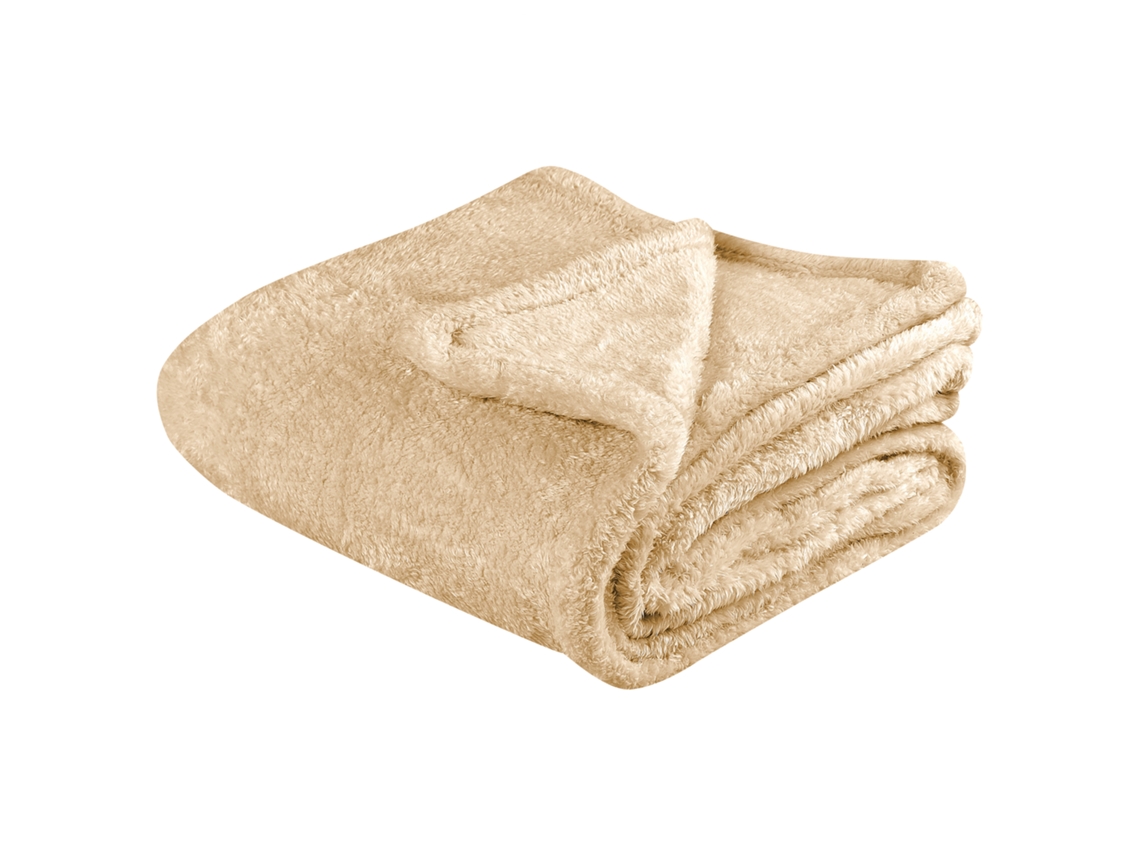 Manta Decorativa Beliani Namdu De Poliéster Beige 125x150x0.5