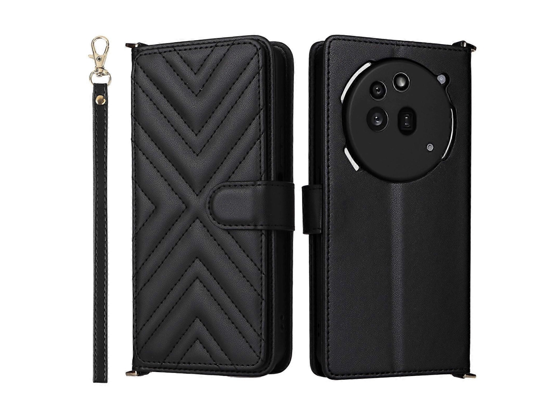 Capa Multifuncional De Couro Com 6 Compartimentos Para Cartões E Alça De Pulso Para Nothing Phone 3a Pro