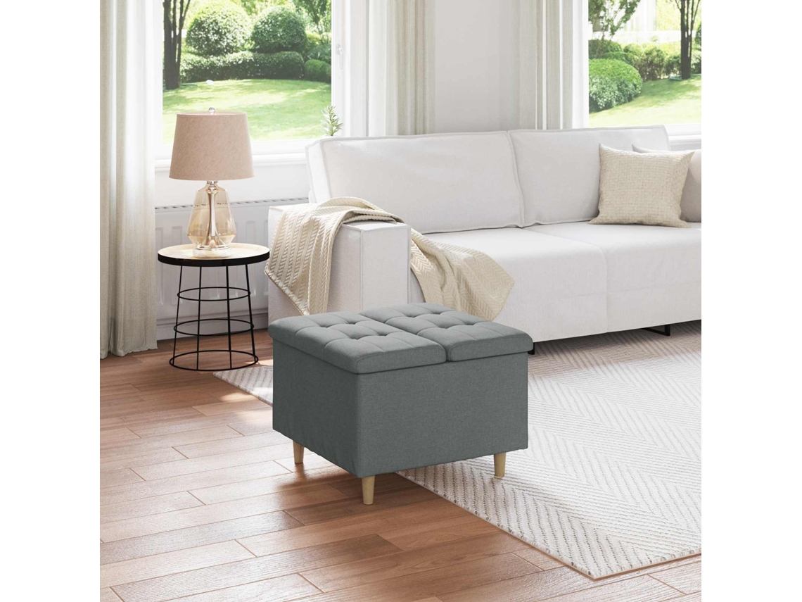 Vidaxl Otoman Com Armazenamento Cinza Escuro 60 X 60 X 45 Cm Tecido