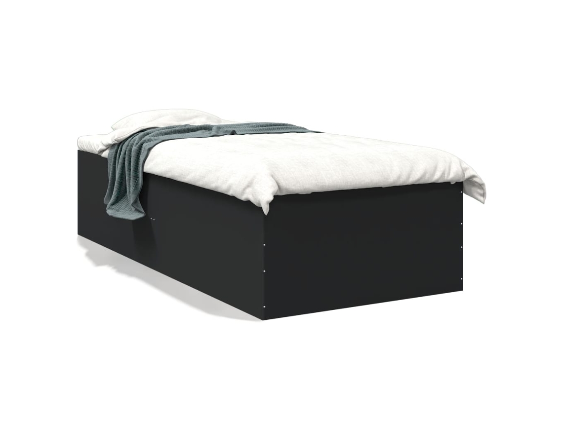 Bed Frame, Bed Frames Vidaxl Preto Madeira Processada (75 X 190 Cm)