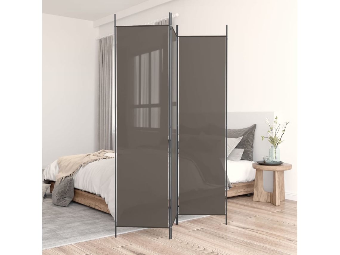 Vidaxl Biombo/divisória Com 3 Painéis 150x220 Cm Tecido Antracite
