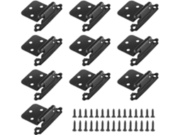 Conjunto De 10 Dobradiças Sobreposição Com Fechamento Automático, Dobradiças Reforçadas Para Portas De Armários E Móveis