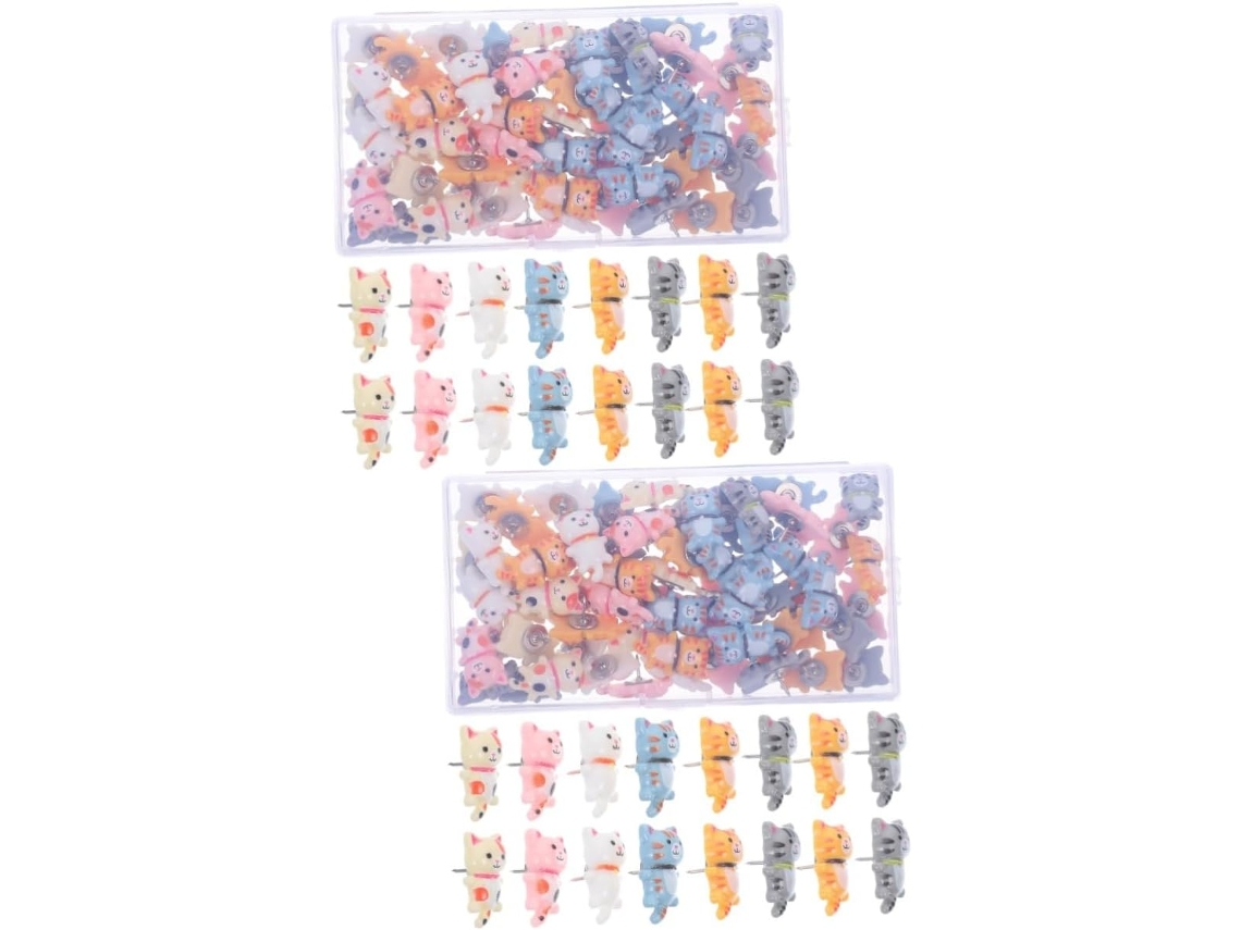 Conjunto De 100 Tachinhas Push Cat Para Murais E Paredes