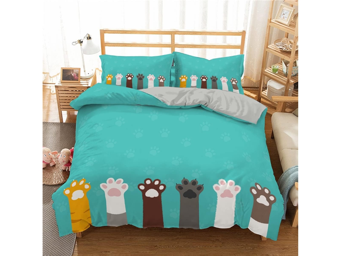 Capa de Edredom com Estampa Gato em MICROFIBRA 200x200cm MAISON EXCLUSIVE