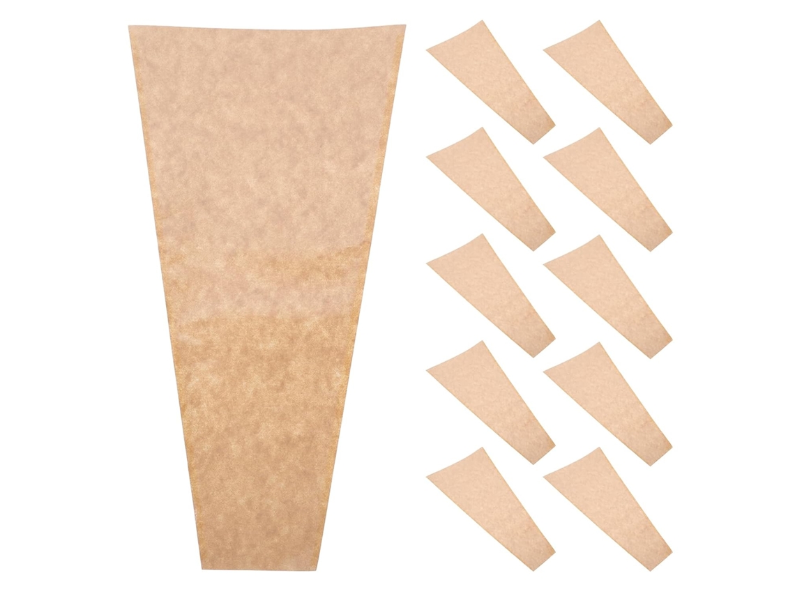 50 Sacos de Papel Kraft Marrom e Plástico para Flores, Resistentes e Espaçosos para Embalar Grandes Arranjos