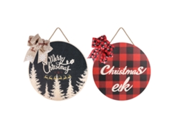 Sinal de Porta de Madeira de Natal para Decoração de Porta de Casa de Ano Novo para Pendurar Estilo 4