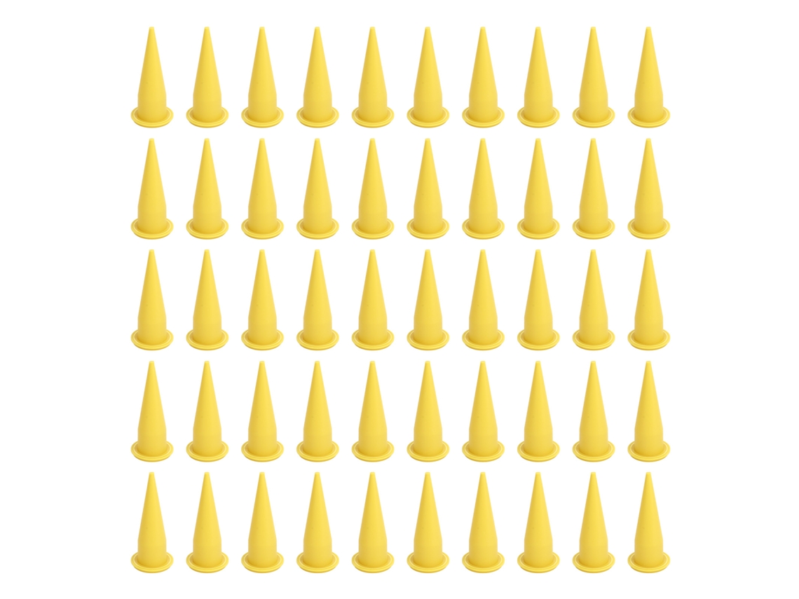 50 Peças Bico Cone De Silicone De Plástico Pe Ponta Fina Reutilizável Para Selante E Cola