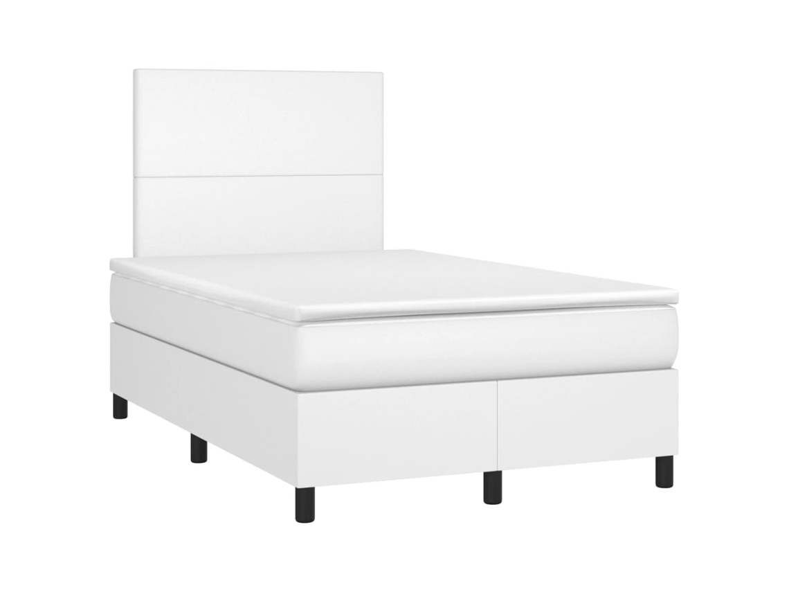 Box Spring Bed, Box Spring Beds Vidaxl Branco Couro Artificial (120 X 190 Cm)
