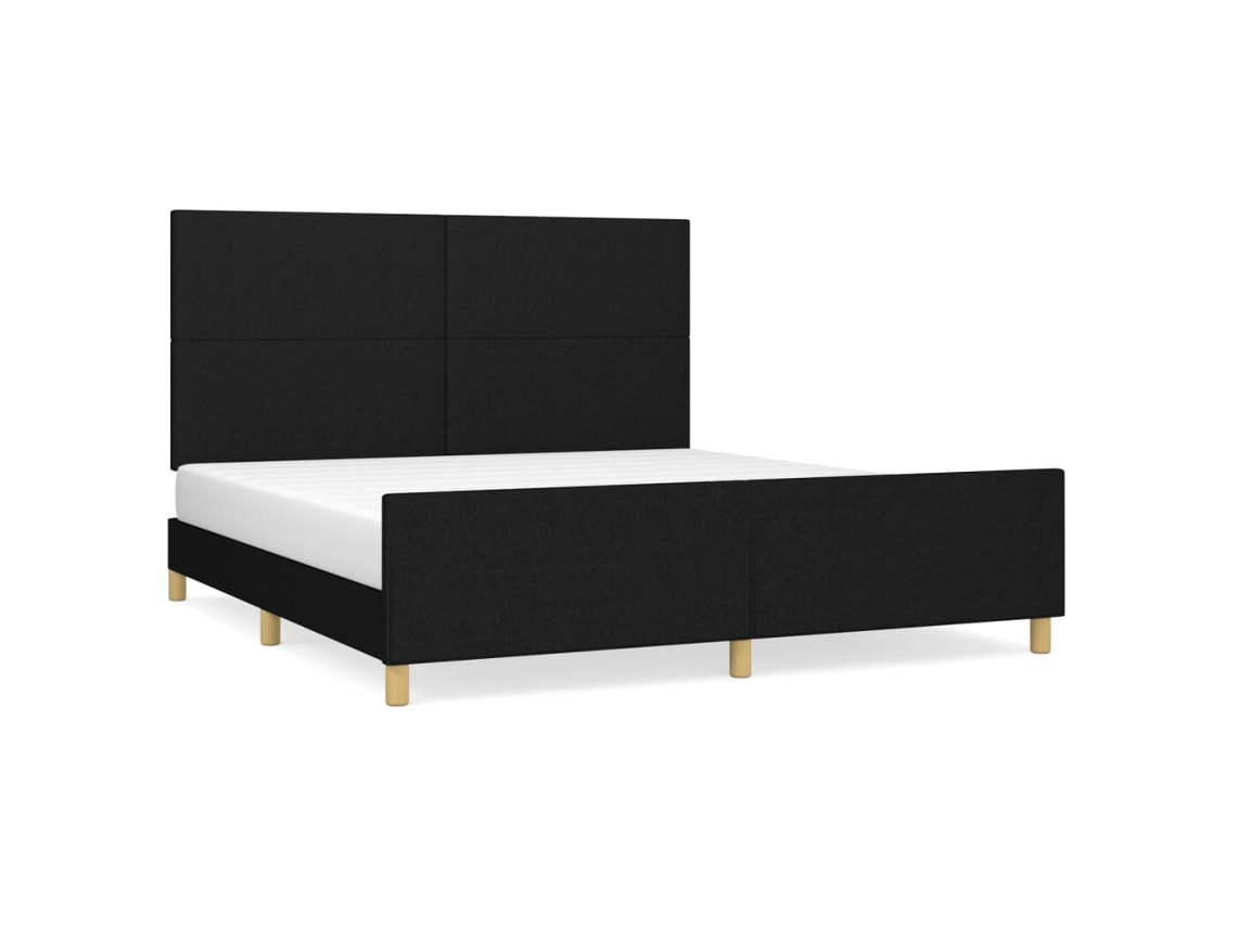 Bed Frame With Headboard, Bed Frames With Headboards Vidaxl Preto Tecido (180 X 200 Cm)