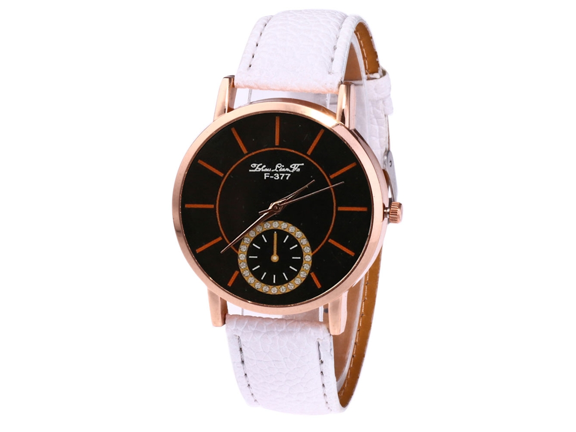 Relógio de pulso de quartzo elegante com pulseira de couro, ideal para estudantes. Presente perfeito para homens, mulheres, meninos e meninas. Cor branca.