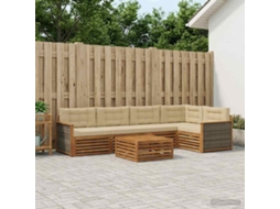 Vidaxl Conjunto De Sofás Para Exterior 6 Unid. Natural E Bege