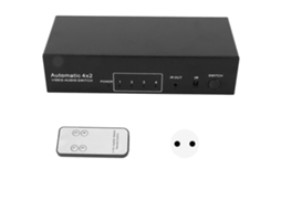 Seletor De Áudio Estéreo De 4 Vias Com 4 Entradas E 2 Saídas Rca Para Home Theater E Videoconferência, 100-240v, Plugue Europeu, Yemma.
