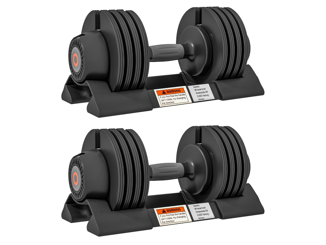 Conjunto Pesos 2, 3,5 6 8 10kg, Halteres Ajustáveis+base, Preto