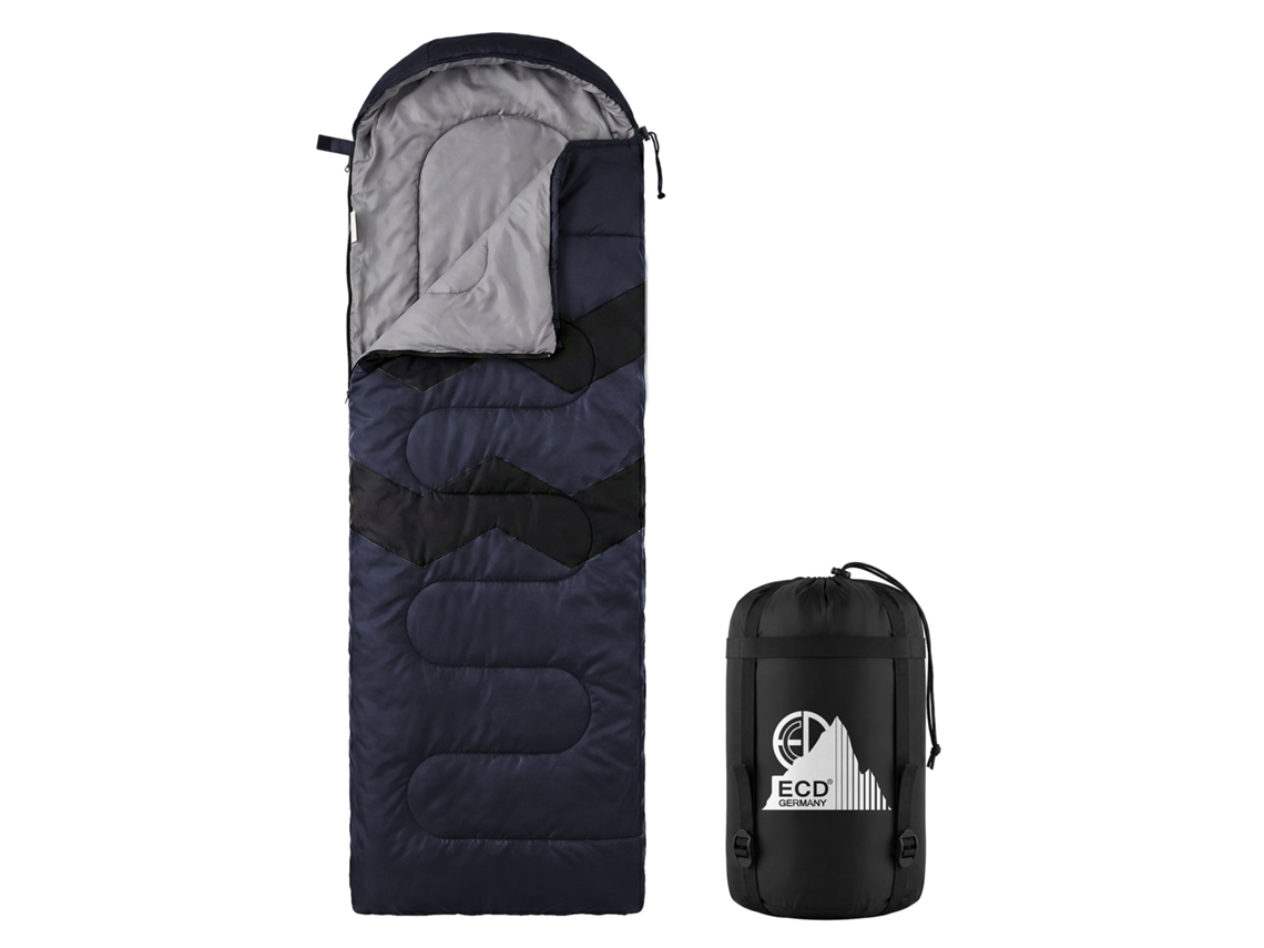 Saco De Dormir De Campismo Ml-design Para Adulto, Cor Azul Escuro 210 Cm, Com Manta 2 Em 1