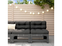 Vidaxl Sofás De Centro Para Jardim 2 Pcs Madeira Pinho Maciça Cinzento