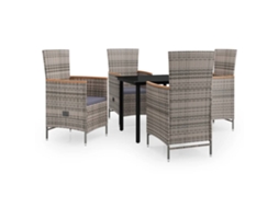 Garden Dining Set, Garden Dining Sets Vidaxl Cinzeto Rattan / Vime (80 Cm Table Length)