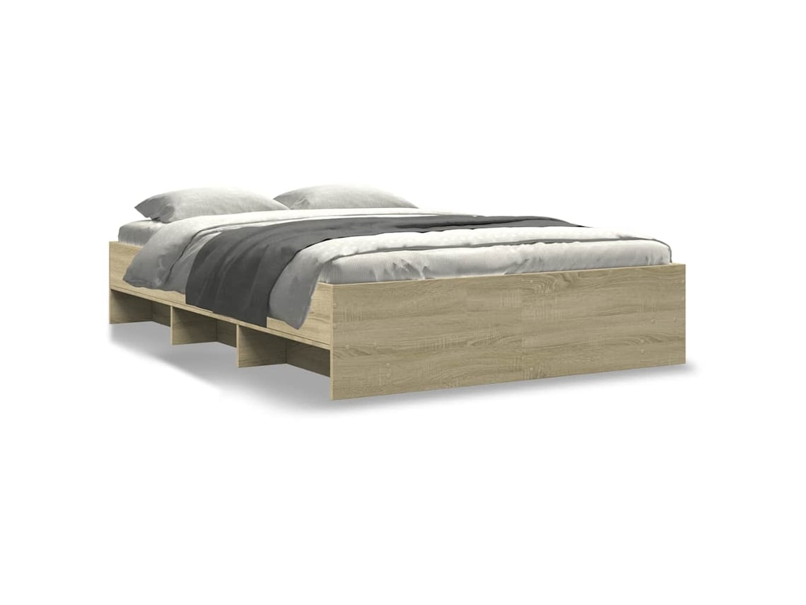 Bed Frame, Bed Frames Vidaxl Marrom Madeira Processada (140 X 190 Cm)