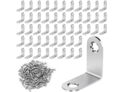 Conector De Ângulo 50 Unidades - Aço Inoxidável - 30 X 30 Mm - Conector De Ângulo - Construção De Móveis - Projetos Diy - Alta Resistência - Parafuso