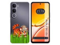 Capa Tumundosmartphone De Silicone Transparente Para Vivo Y31 5g / Y21d Com Estampa De Tigre Desenho Animado