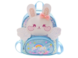 Mochila Paillette Rabbit Mochila Pré Escolar Azul Para Crianças Pequenas Mochila Impermeável Com Bolso Frontal Olysi Shop