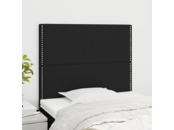 Vidaxl Cabeceira Preta 90x5x118/128 Cm Tecido