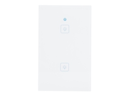 Interruptor de parede inteligente sensível ao toque por Wi-Fi com controle remoto (2 botões, padrão americano, ampla voltagem 100-240 V)