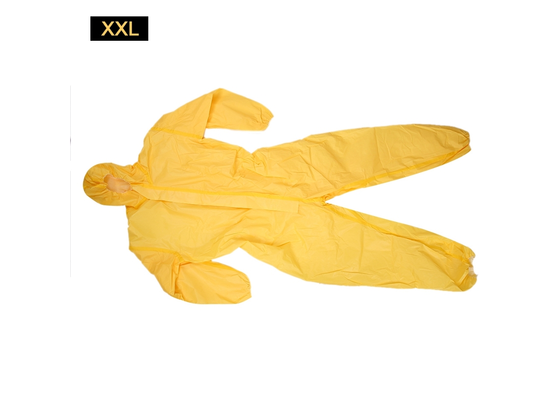 Traje De Proteção Amarelo 3085t Xxl Antiestático Contra Químicos Ácidos Alcalinos Óleos