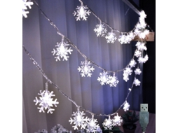 Luz de Natal em Forma de Floco de Neve , Usb, Luz Led, Ideal para Festas e Ano Novo. MDUG (luz Branca, 1,5 M, 10 Leds)