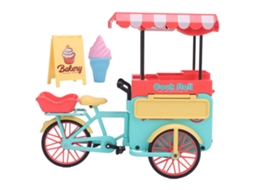 Conjunto De Triciclo De Comida 1:10 Escala Com Acessórios Brinquedo Educativo Para Crianças