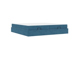 Conjunto 2 Cama Moderna Vidaxl Azul Veludo (200 X 200 Cm)