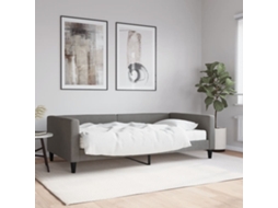 Vidaxl Sofá-cama Com Colchão 100x200 Cm Tecido Cinzento-escuro