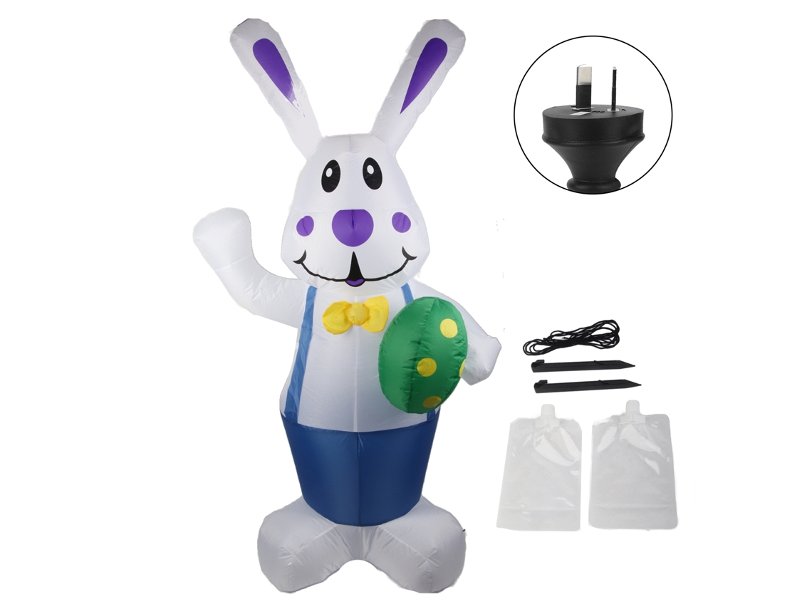 Laxiscreed Coelho De Páscoa Inflável 6,5ft Com Luz Led Para Jardim E Festa Ip44 À Prova D'água