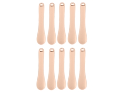 Conjunto de 10 espátulas de massagem para creme para os olhos, espátulas de metal portáteis para maquiagem e máscaras faciais.