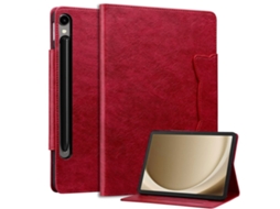 Capa com suporte para Samsung Galaxy Tab S11, vermelha