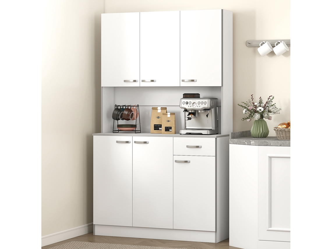 Aparador Branco 106x35x76 com Gavetas de Madeira, Escritório e Sala ZENCORE SERVICES