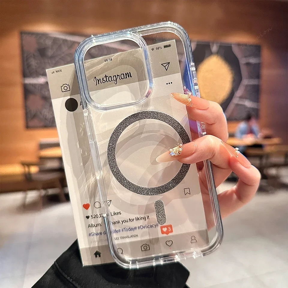 Capa Magnética Para Celular (iphone 17, Preta), Capa Protetora, Capa À Prova De Choque.