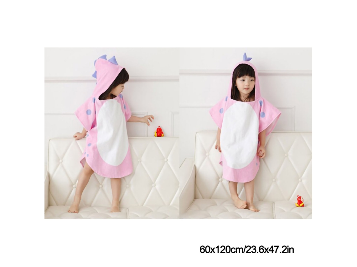 Toalha de Banho Infantil LAXISCREED Dinossauro Rosa 60x120cm