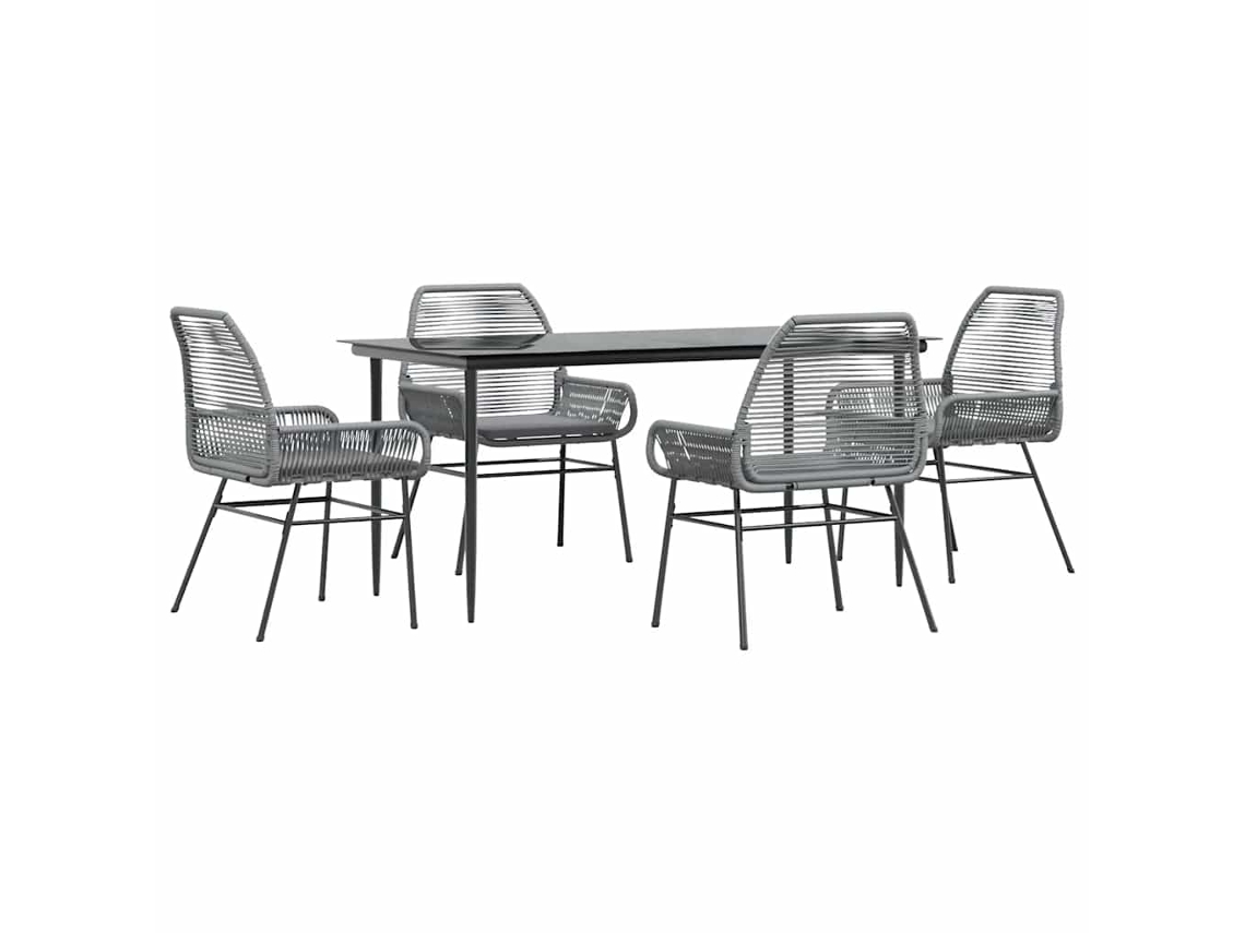 Garden Dining Set, Garden Dining Sets Vidaxl Cinzeto Rattan / Vime (160 X 80 X 74 Cm)