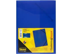 213371 Pasta Com Elástico Para Formato Din A4, Em Polipropileno, Azul Translúcido, 1 Unidade Gokoco