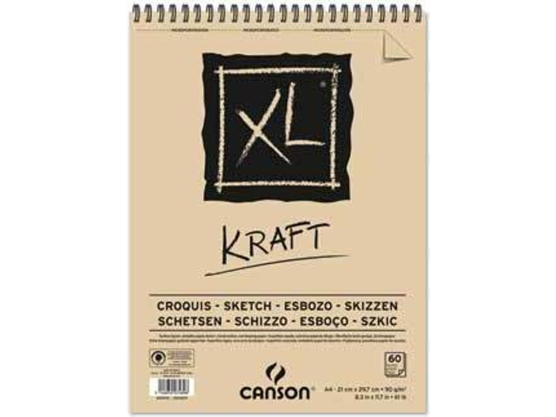 Bloco de Desenho CANSON Espiralado Canson XL Kraft (A4)