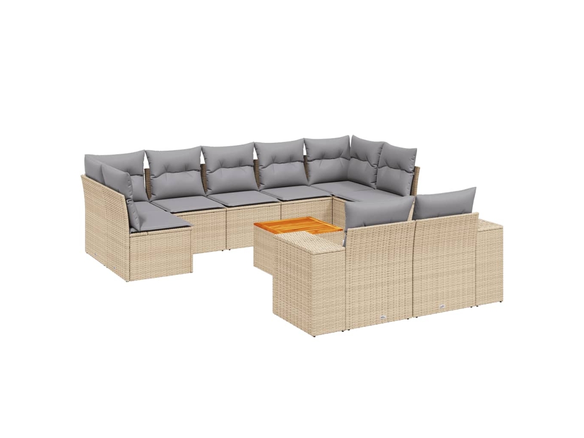 Garden Sofa Set, Garden Sofa Sets Vidaxl Bege Rattan / Vime (n/a)