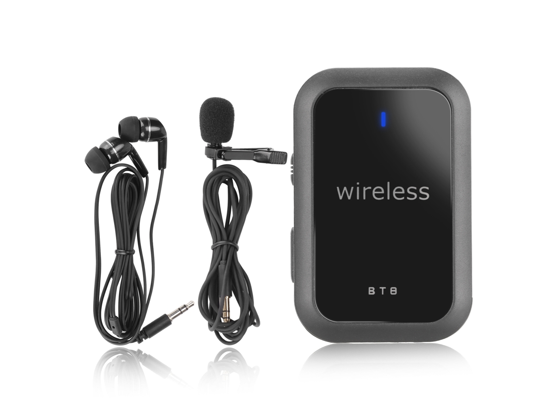Sistema de Microfone Lavalier Sem Fio com Cancelamento de Ruído para Gravação Ensino Stream Live Móvel | S/MARCA