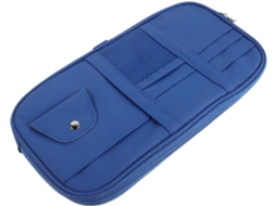 Organizador Multifuncional Para Quebra-sol De Carro Em Couro Pu Azul, Com Bolsa.