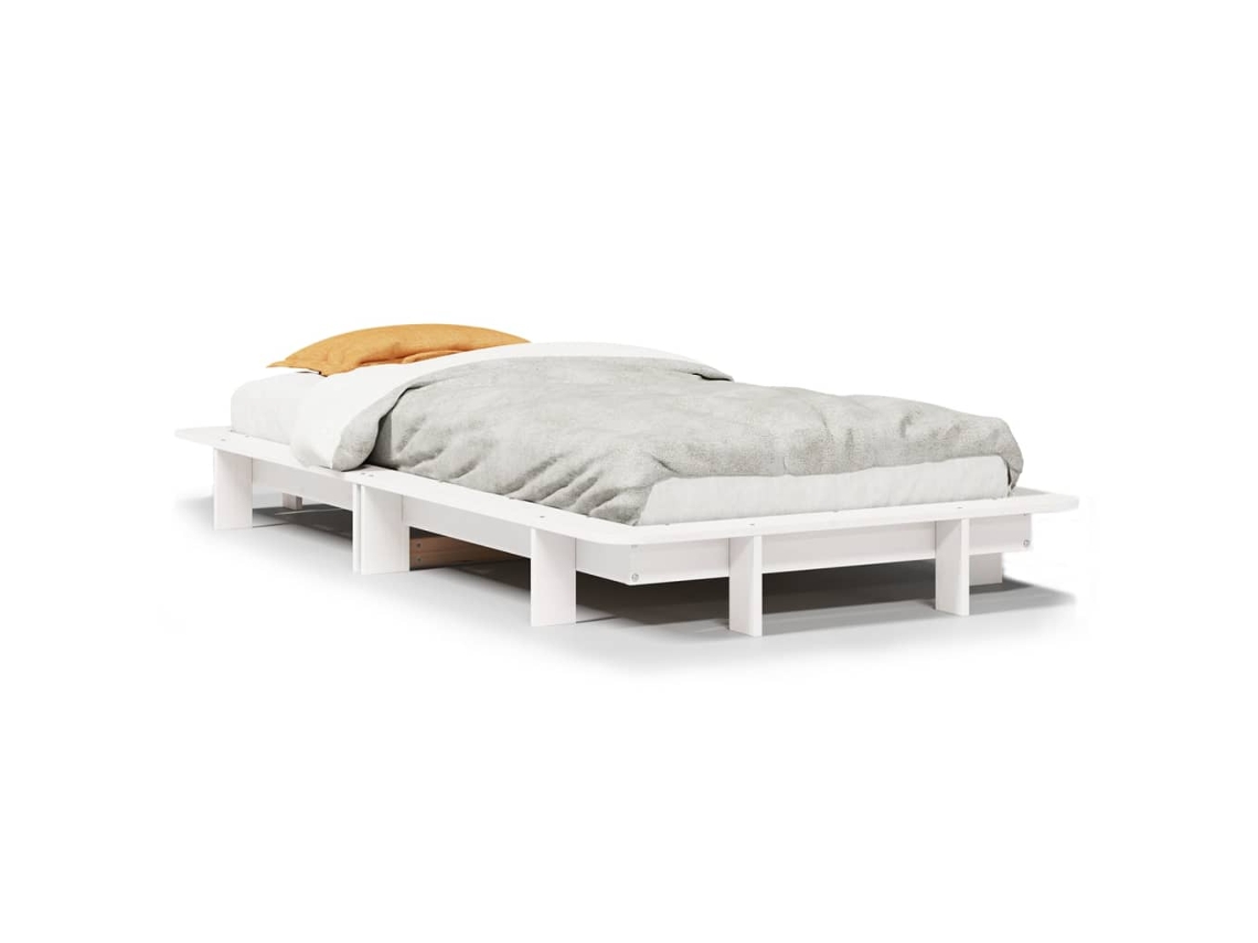 Cama Sem Colchão 75x190 cm Madeira de Pinho Maciça Branco MAISON EXCLUSIVE