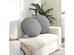 Vidaxl Almofadas De Assento 2 Unid. Tecido Cinza Nuvem Ø50 X 19 Cm