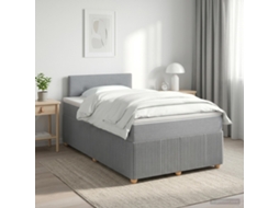 Vidaxl Cama Box Spring Com Colchão Cinzento-claro 120 X 190 Cm Tecido