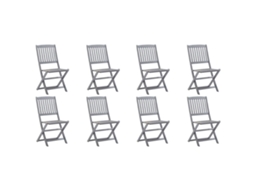 Maison Exclusive - Cadeiras De Exterior Dobráveis 8pcs C/ Almofadões Acácia Maciça