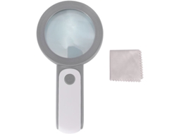 Lupa com 18 Luzes Led, Lupa de Mão 30x, Lupa de Alta Definição com Luz, Cinza BRILVIBERA