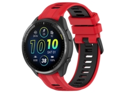 Bracelete para Garmin Forerunner 965 Silicone Bicolor Fivela Preta Vermelha e Preta XIAOMOYU