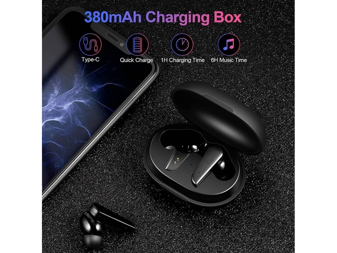 Auriculares Bluetooth True Wireless ENKERS A20 5.0 com Capa de